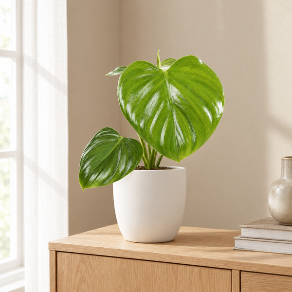 Philodendron Pittieri in een sfeervolle, lichte woonkamer