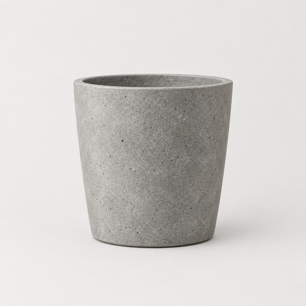 Betonlook pot Grijs, strakke grijze plantenpot met betonlook