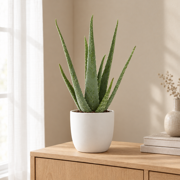 Aloe Vera in een sfeervolle, lichte woonkamer