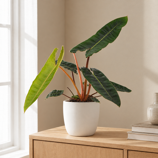 Philodendron Billietiae in een sfeervolle, lichte woonkamer
