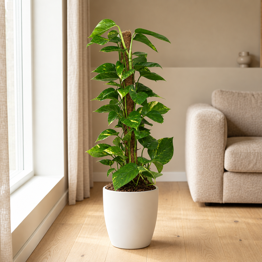 Scindapsus Epipremnum Ø19cm in een sfeervolle, lichte woonkamer