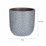Mini pot relief blauw D7