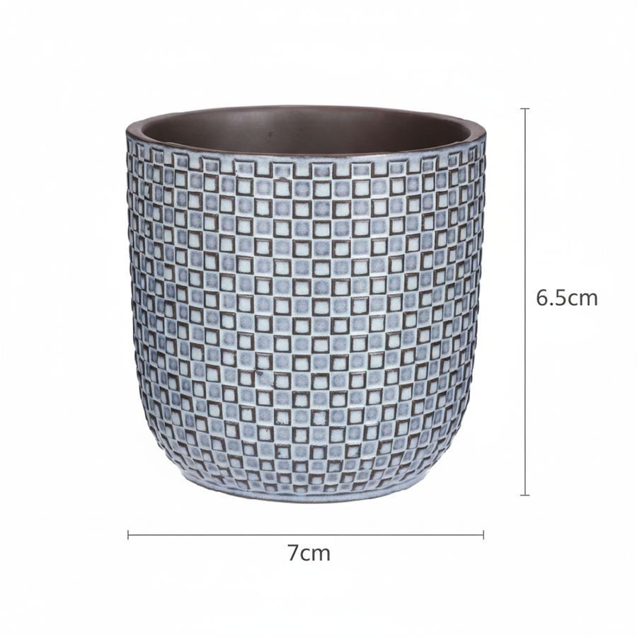 Mini pot relief blauw D7