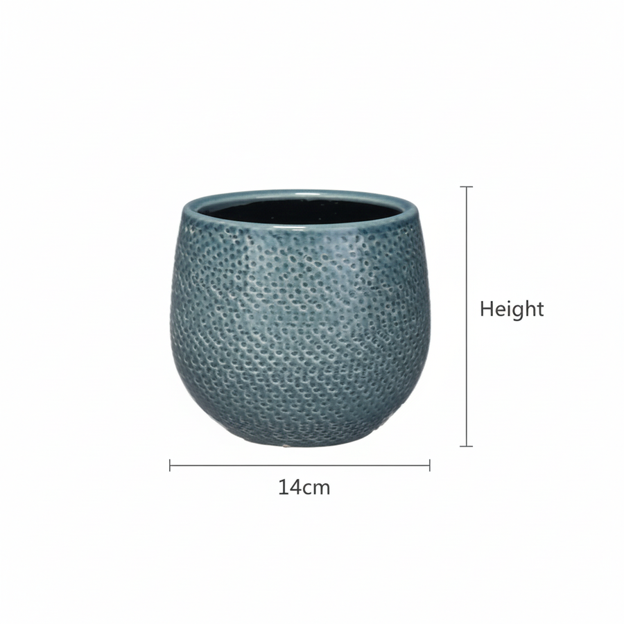 Pot Gabriel rond blauw D14