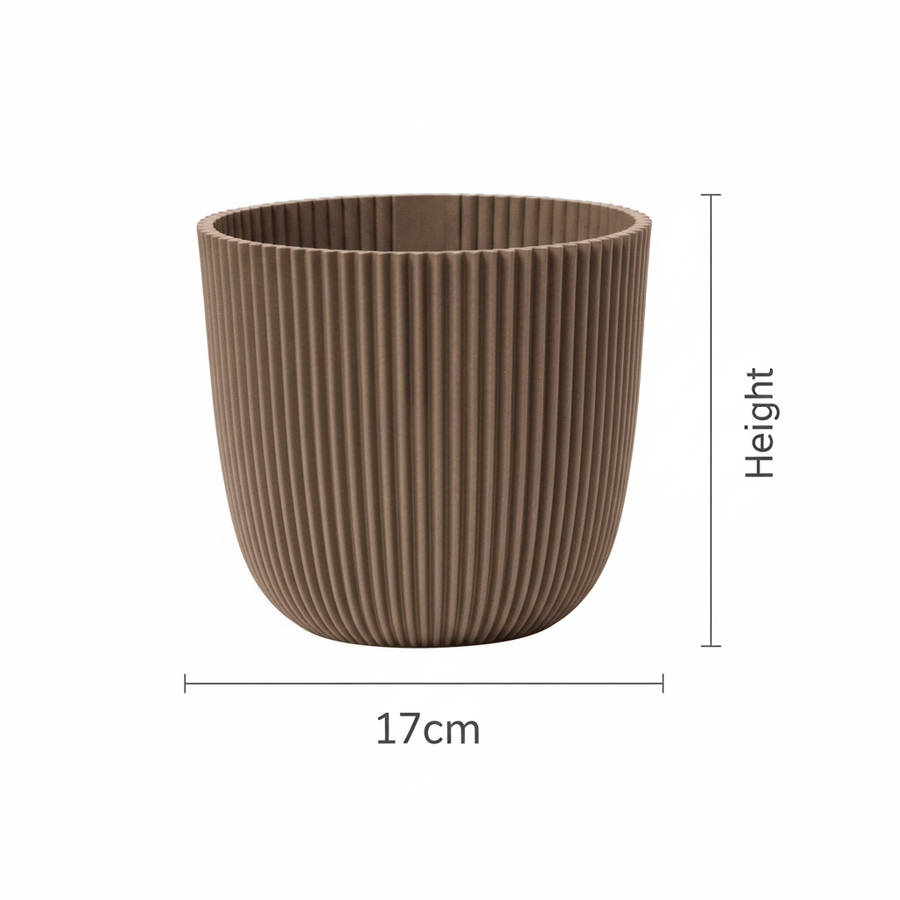 Capi Pot Nature Groove Made With Warm Taupe  - D17cm