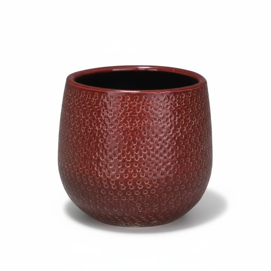 Pot Gabriel rond bordeaux D14