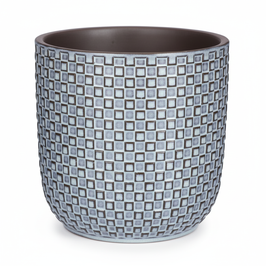 Mini pot relief blauw D7